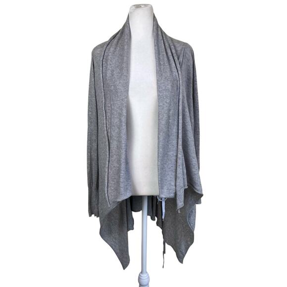 Anthropologie Guinevere Sz S Drapey Open Front Waterfall Cardigan Ruched Cinched - Picture 1 of 16